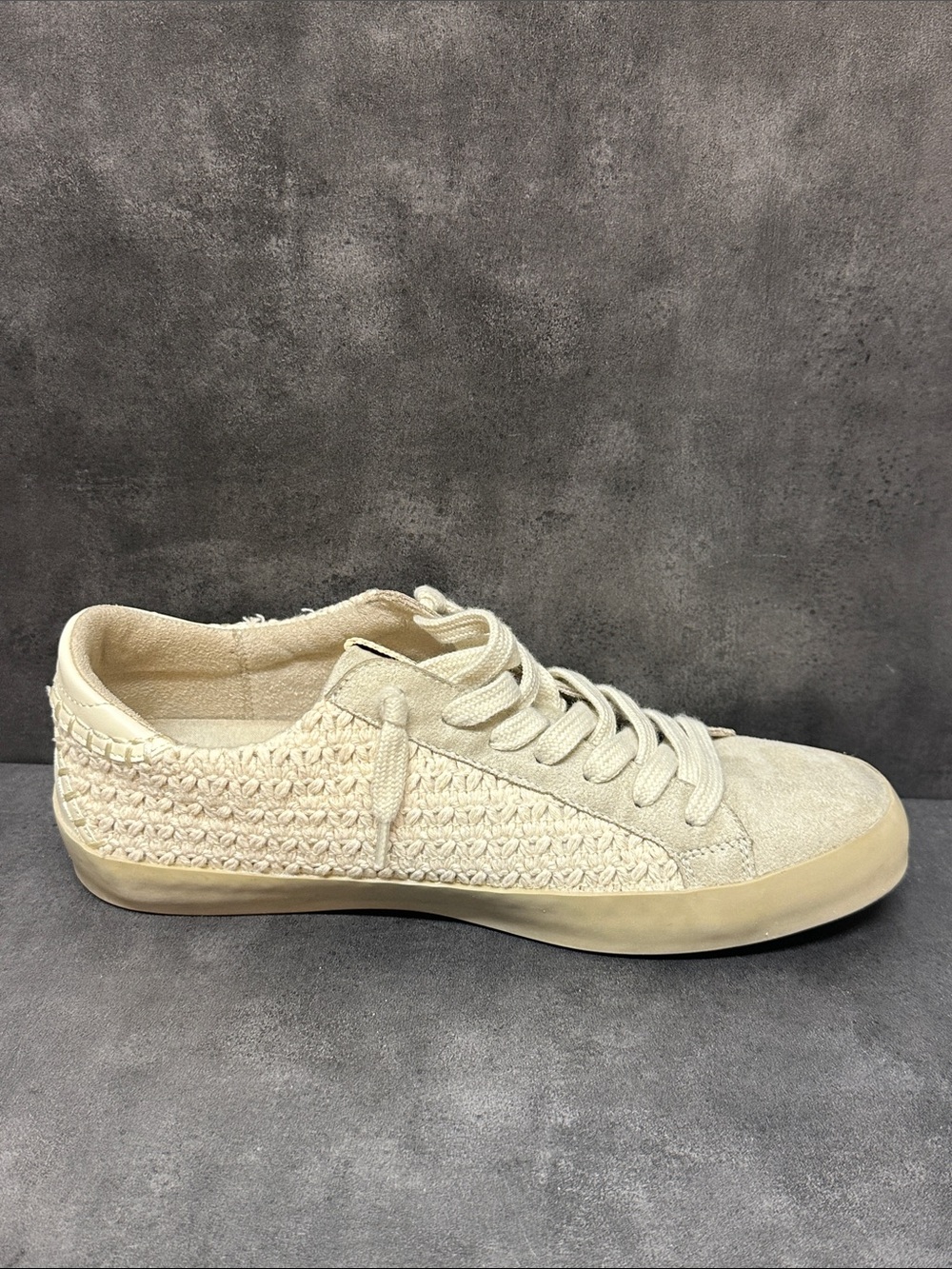 ShuShop Paula Woven Star Casual Lace-Up Sneakers Color Bone/Cream Women’s Size 8 - Picture 6 of 10